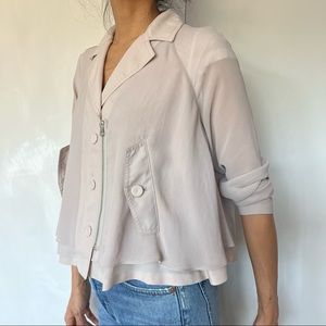 ANTHROPOLOGIE breezy light gray summer jacket - XS